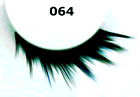 Greenish black side swipping styled lashes.