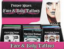 Fright Night Face & Body Tattoo 18pc Display (69558)