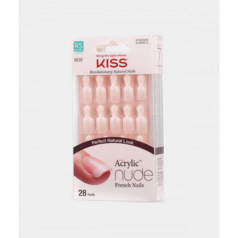 KISS Salon Acrylic Nude French 28 Nails Real Short - Breathtaking (KAN01),  Nails - Madame Madeline Lashes
